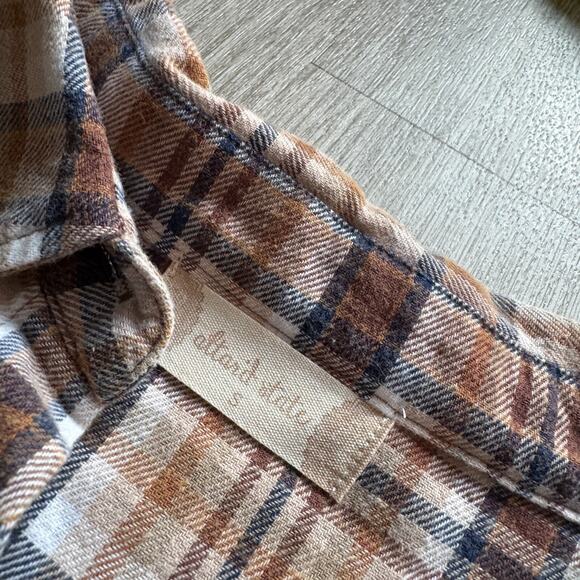 Altar'd State Womens Crop Button Up Flannel NWT Nashville Tennessee Plaid Brown - Picture 9 of 9